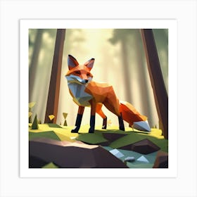 Fox In The Forest 51 Art Print