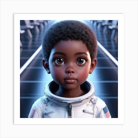 Black Boy In Spacesuit Art Print