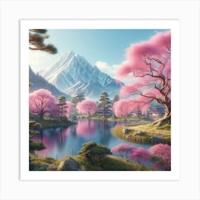 Pink trees 1 Art Print