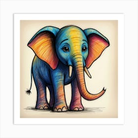 Colorful Elephant Art Print