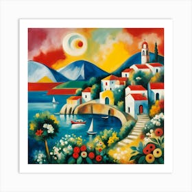 Greece Village 4 Art Print