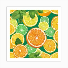 Slices Fruit Citrus Art Print