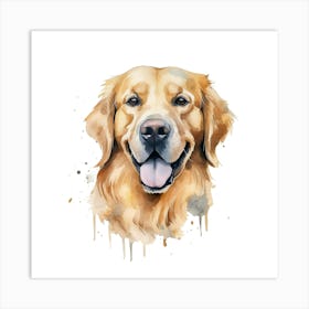 Golden Retriever Watercolor Painting Art Print