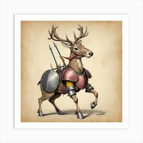 Deer In Armor 10 Art Print