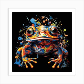 Colorful Frog Splatter 5 Art Print