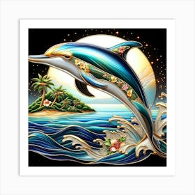 Dolphin In The Ocean Art Print