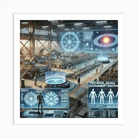 A Futuristic Sci Fi Scene Showcasing The Technolog Art Print