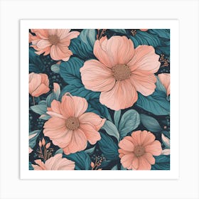 Floral Wallpaper Art Print