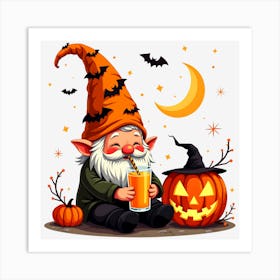 Dwarf Halloween Elf Holiday Art Print