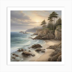 Sunset At The Beach Art Print