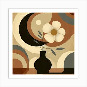 Flower In A Vase In Boho Art 10 Art Print