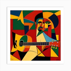 'The Man With The Guitar' Art Print