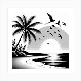 A serene beach Art Print