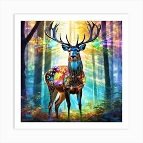 Deer In The Forest 48 Art Print