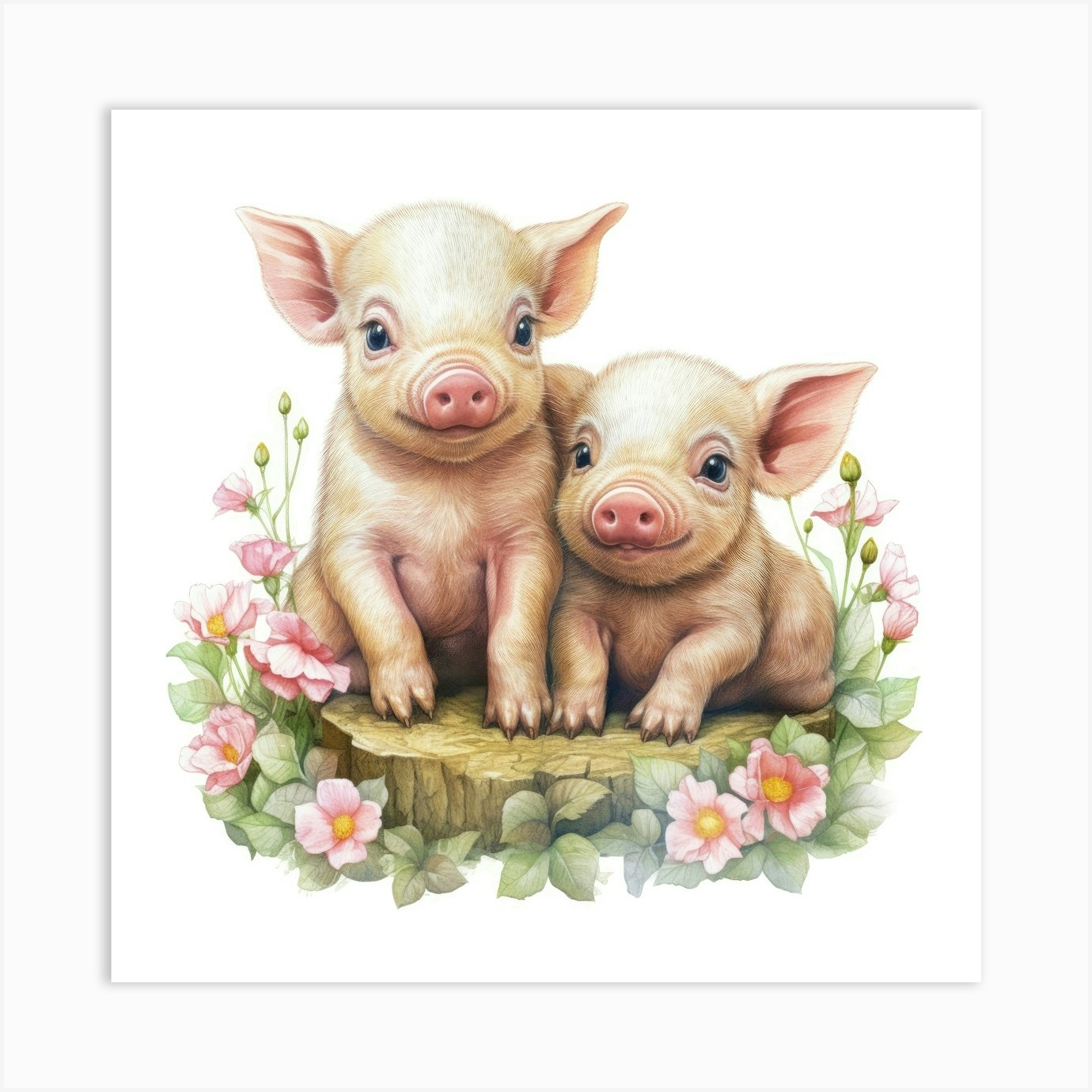 Pigs Cubs Art Print by Aloke Design