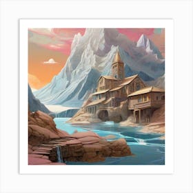 Village In The Mountains Art Print