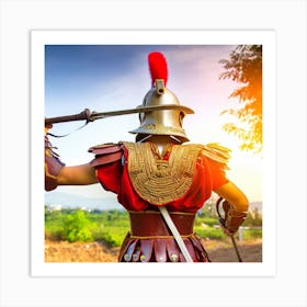 Roman Soldier With Sword And Shield Art Print