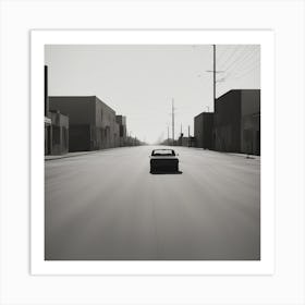 Car Driving Down The Street Art Print