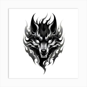 Wolf Head Tattoo 14 Art Print