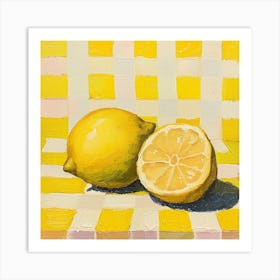 Lemon Yellow Checkerboard 1 Art Print