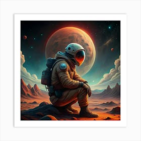 Astronaut On Mars 2 Art Print