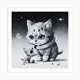 Cat In Space Art Print