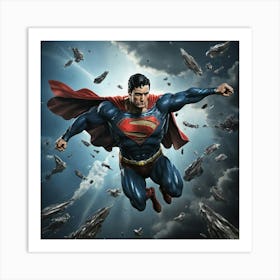 Superman Flying 1 Art Print 3 Art Print