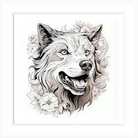 Wolf Tattoo Design 2 Art Print