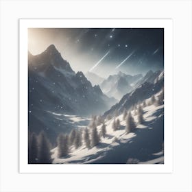 Snowy Mountains 10 Art Print