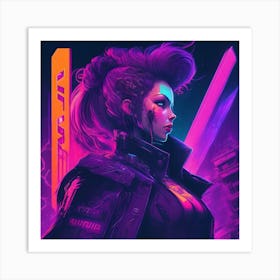 Cyberpunk game lady Art Print