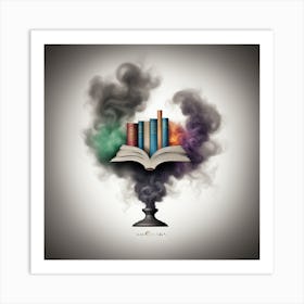 Book With Smoke Coming Out Of It Art Print