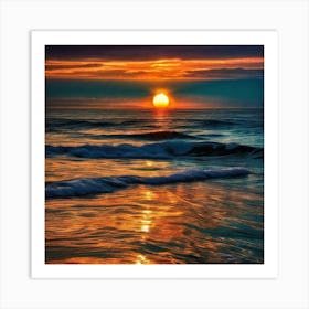 Sunset Over The Ocean 111 Art Print