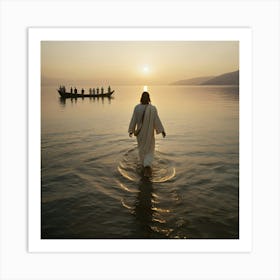 Jesus Walking In The Water 1 Art Print