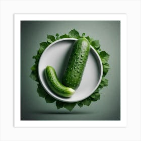 Cucumbers On A Plate Art Print