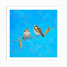 Birds On A Wire 3 Art Print