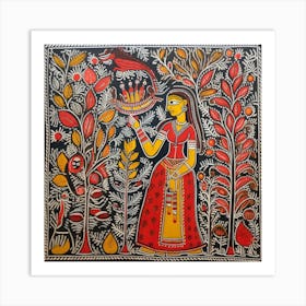 Indian Painting Madhubani Painting Indian Traditional Style 17 Art Print