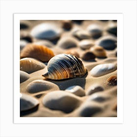 Shells On The Beach 1 Art Print