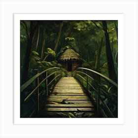 Bridge In The Jungle Art Print