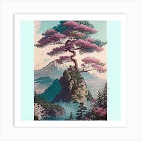 S One Tree On The Top Of The Mountain Towering A Art Print
