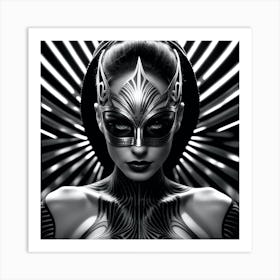 Black And White Image Of A Woman Art Print