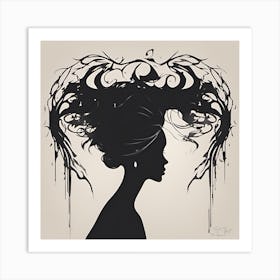 Silhouette Of A Woman 1 Art Print