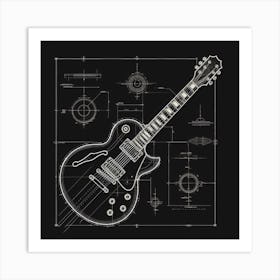 Blueprint Guitar Art Print