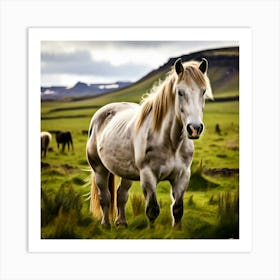 White Horse In Iceland 2 Art Print