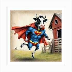 Superman Cow 1 Art Print