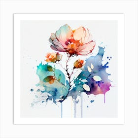 Watercolor Flower Abstract 5 Art Print