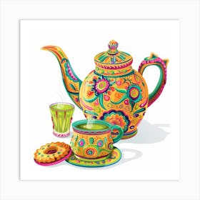 Teapot And Cookies 1 Art Print