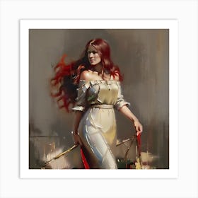 Woman With Red Hair Art Print