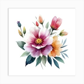 Watercolor Flowers V.5 Art Print