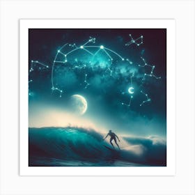 Surfering under the Zodiac Art Print