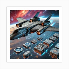 A Futuristic Sci Fi Scene Harmony Fighter Modular Hardpoints Art Print